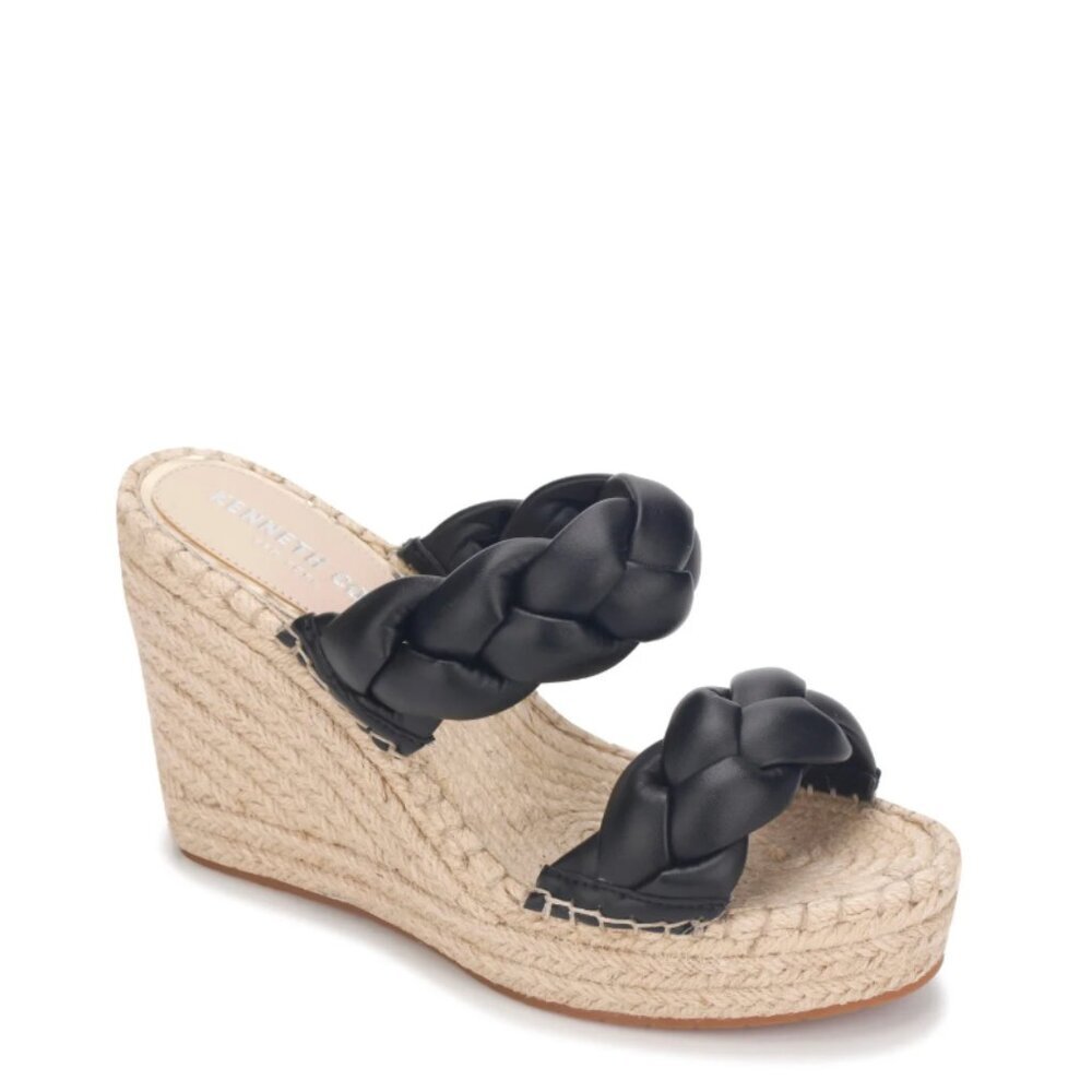 Kenneth Cole Black Woven Espadrille Olivia Sandals